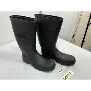 Mens Excellent Condition Steel Toe Midcalf Pullon Rainboots 9 Black